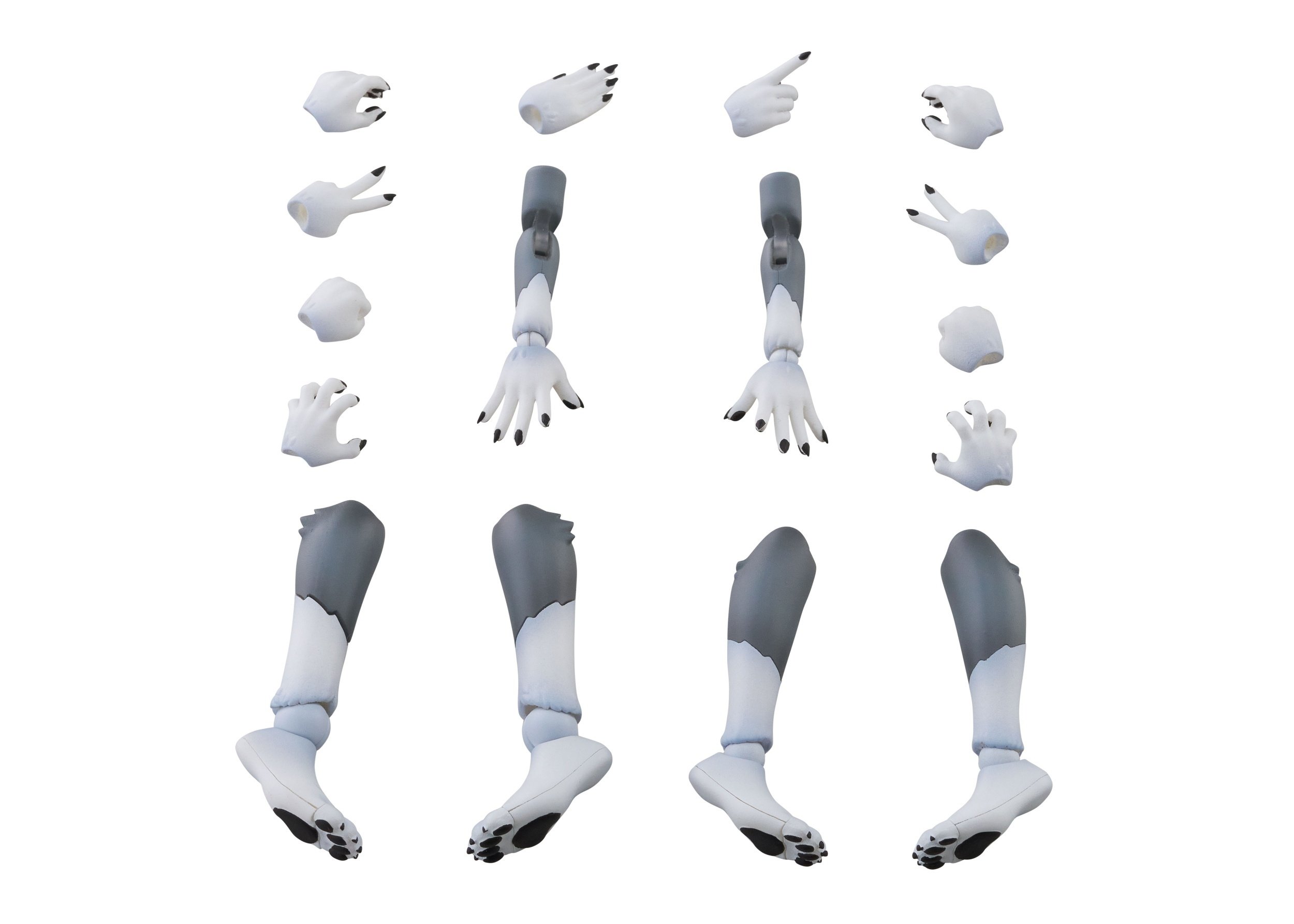 Kemopla KO-02RGW Arm & Leg Parts Set 01 (Gray Wolf Color): Aoshima