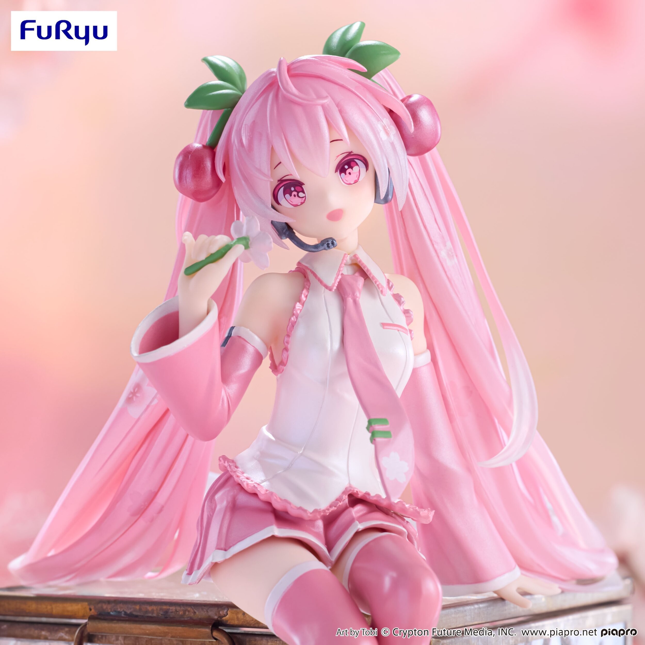 MEGASPACEMOLLY100% Blooming-Sakura フィギュア Sakura Miku: 2024 Pearl Color Ver. Noodle Stopper Figure