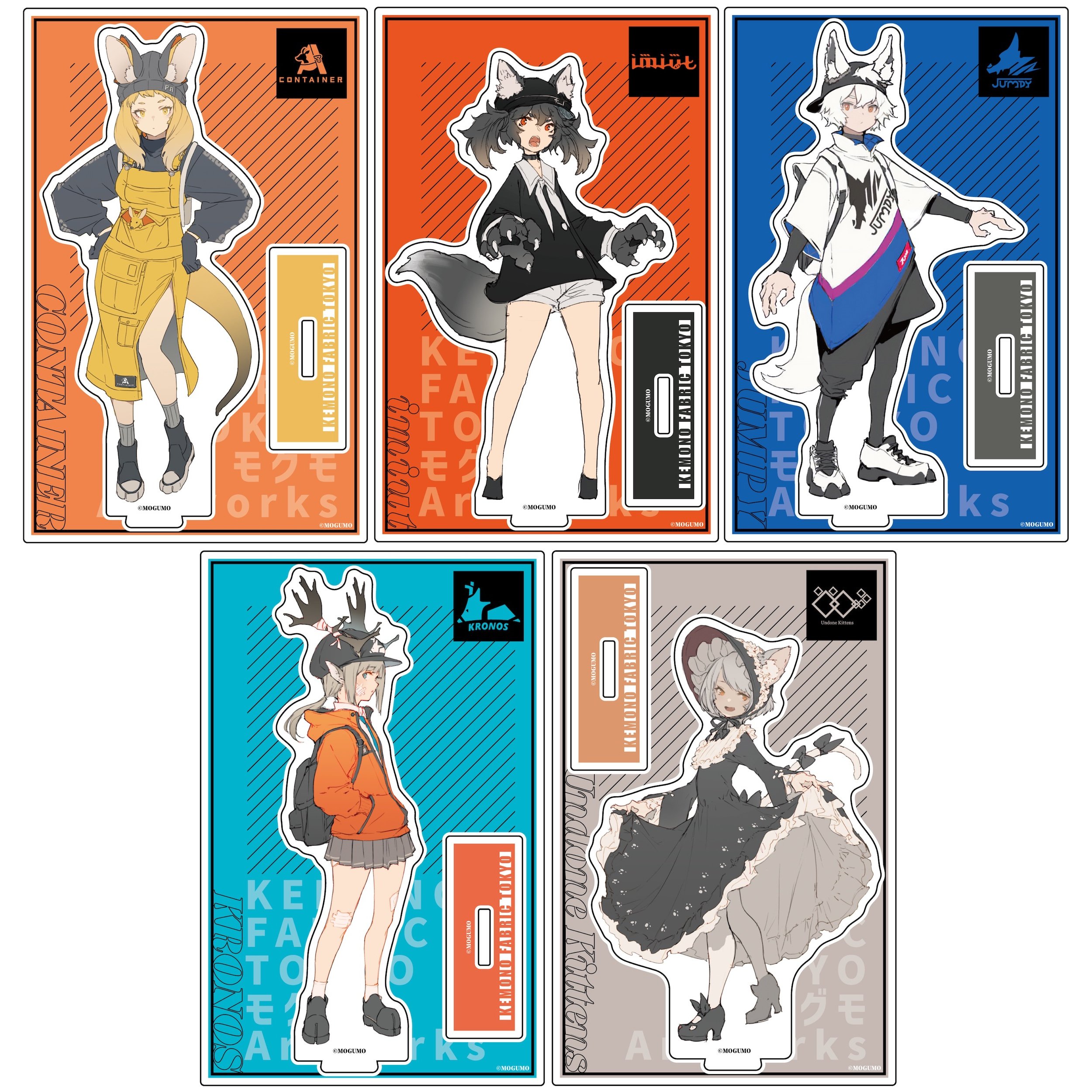 Mogumo Illustration KEMONO FABRIC TOKYO Acrylic Stand - Tokyo
