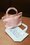 The Kiki &amp; Lala Cafe tote bag (pink or blue) (1,600 yen) is also useful as a makeup pouch.