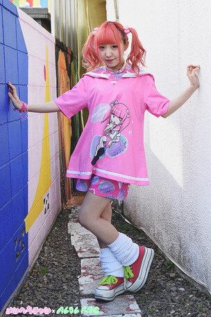 Menhera-chan Punk Rock T-shirt w/ Sailor Collar Black Harajuku Girl Cosplay