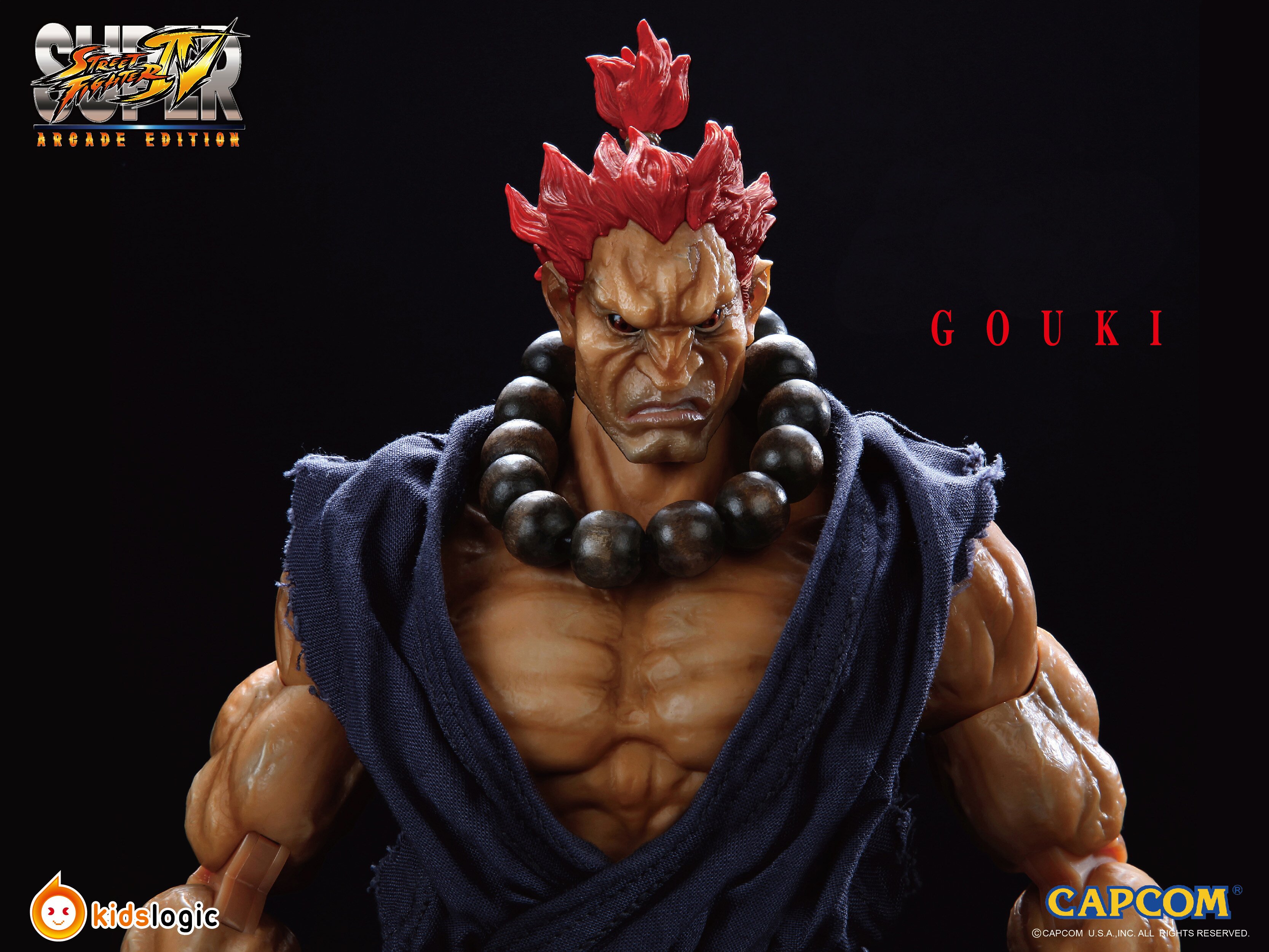Series 4 Akuma Action Figure, Codllyne Akuma Red Hair and Blue Outfit  action figure. You might not be able to defeat Akuma in battle, but you can  own him as pa 