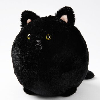 fat black cat stuffed animal