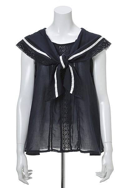 OLIVE des OLIVE Double Sailor Motif Blouse: OLIVE des OLIVE