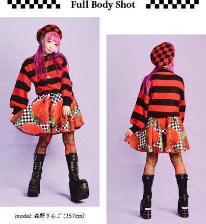 ACDC RAG Checkered Strawberry Flared Skirt - Tokyo Otaku Mode (TOM)