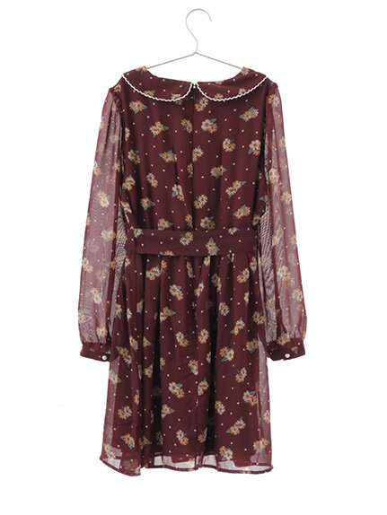 earth music&ecology Dot & Floral Print Dress