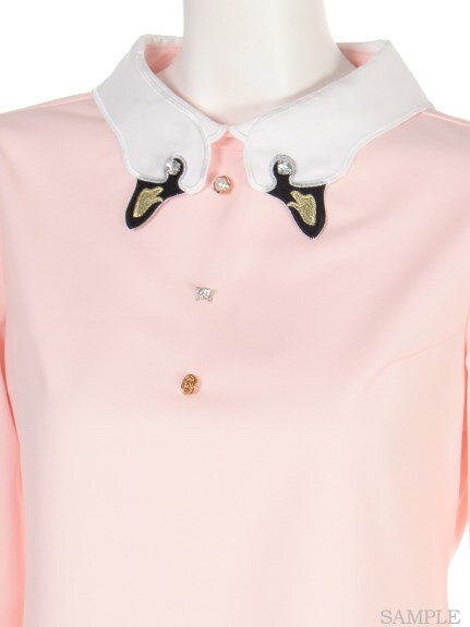 Swankiss Swan Collar Jeweled Blouse - Tokyo Otaku Mode (TOM)