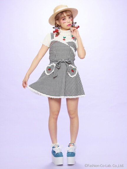 Swankiss Cherry Motif Gingham Dress - Tokyo Otaku Mode (TOM)