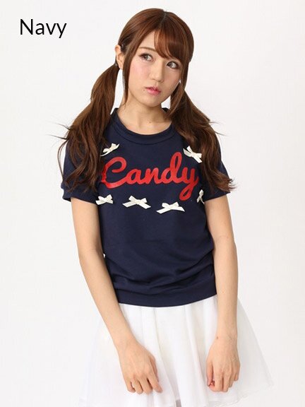 Ank Rouge Candy Logo & Ribbons Fleece-Lined Top - Tokyo Otaku Mode (TOM)