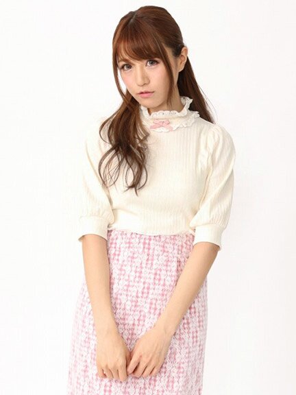 Ank Rouge Pink on sale Collar Blouse