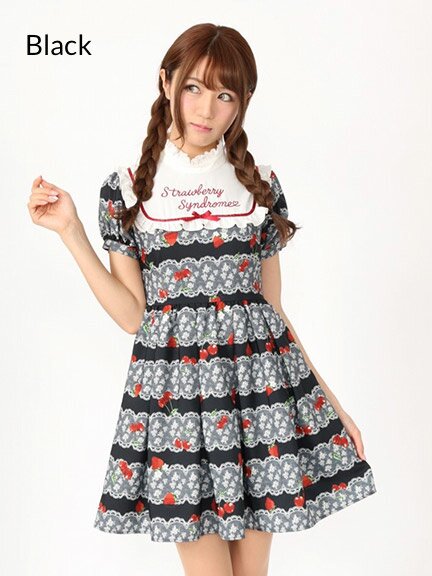 Ⓜ️出品 Ank Rouge cherry berry princess Ank Rouge LacyCherryBerry Embroidered Yoke Dress: Ank Rouge