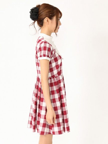 Ank Rouge Yoke Brooch Check Dress: Ank Rouge - Tokyo Otaku Mode (TOM)
