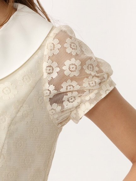 トップス 2WAY LACE COLLAR TUCK PEPLUM TOPS RE ORDER】2WAY LACE COLLAR TUCK PEPLUM TOPS - BIRTHDAY BASH