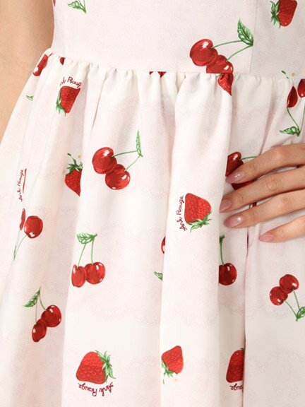 Ank Rouge LacyCherryBerry Embroidered Yoke Dress: Ank Rouge Ank Rouge LacyCherryBerry Embroidered Yoke Dress: Ank Rouge
