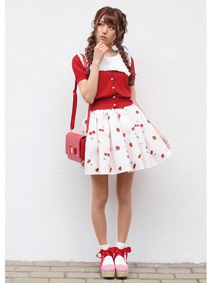 Ank Rouge LacyCherryBerry Ribbon Skirt: Ank Rouge - Tokyo Otaku