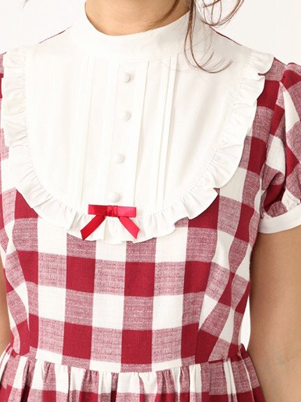 Ank Rouge Yoke Brooch Check Dress: Ank Rouge - Tokyo Otaku