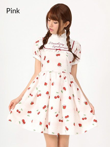 Ank Rouge LacyCherryBerry Embroidered Yoke Dress: Ank Rouge Ank Rouge LacyCherryBerry Embroidered Yoke Dress: Ank Rouge