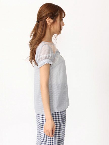 Ank Rouge - Gingham Check Off Shoulder Top - new on sale w/ tags