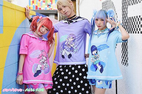 Menhera-chan Punk Rock T-shirt w/ Sailor Collar Black Harajuku Girl Cosplay
