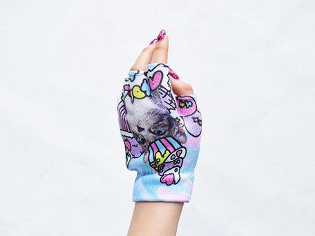 ACDC RAG Fancy Cat Fingerless Gloves: ACDC RAG - Tokyo Otaku Mode (TOM)