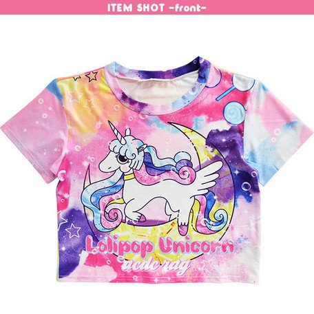 ACDC RAG Lollipop Unicorn Crop Top: ACDC RAG - Tokyo Otaku Mode (TOM)