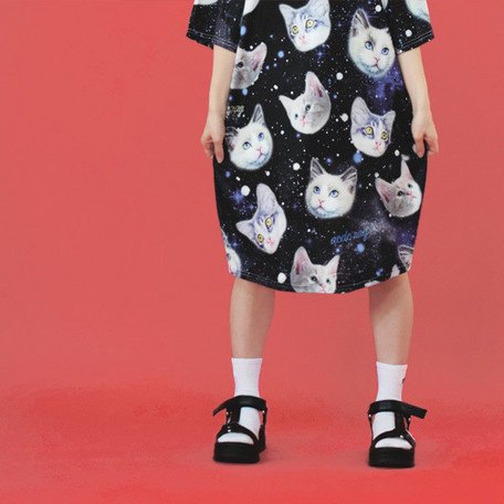 ACDC RAG Cat T-Shirt Dress: ACDC RAG - Tokyo Otaku Mode (TOM)