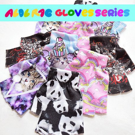ACDC RAG Galaxy Cat Fingerless Gloves: ACDC RAG - Tokyo Otaku Mode (TOM)