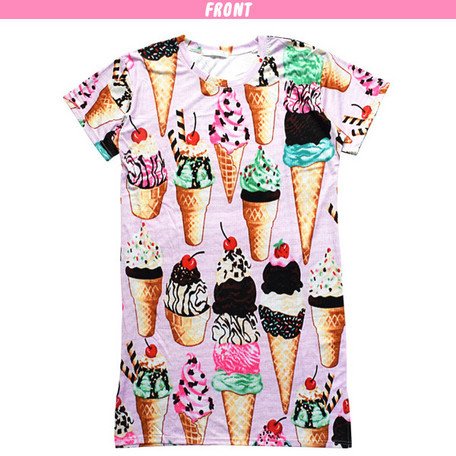 ice cream t shirt dress ACDC RAG Ice Cream Cone T-Shirt Dress: ACDC RAG