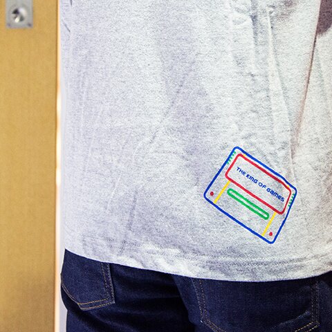 売れ筋がひクリスマスプレゼント！ Sleeve Long Gray Famicom Super Games of King T-Shirt w Gray ウェア