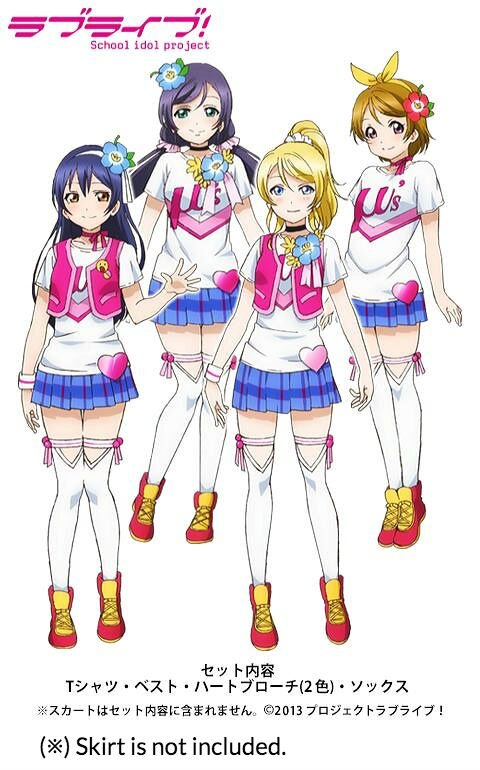 Love Live! Happy Maker! Umi/Eli/Nozomi/Hanayo T-Shirt Cosplay Set