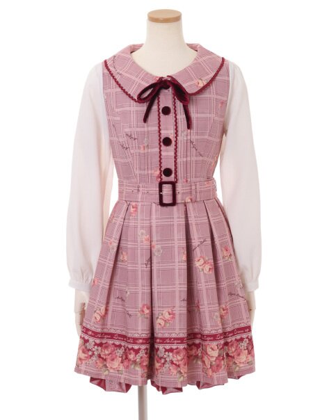 LIZ LISA Glen Check Rose Dress: LIZ LISA - Tokyo Otaku Mode
