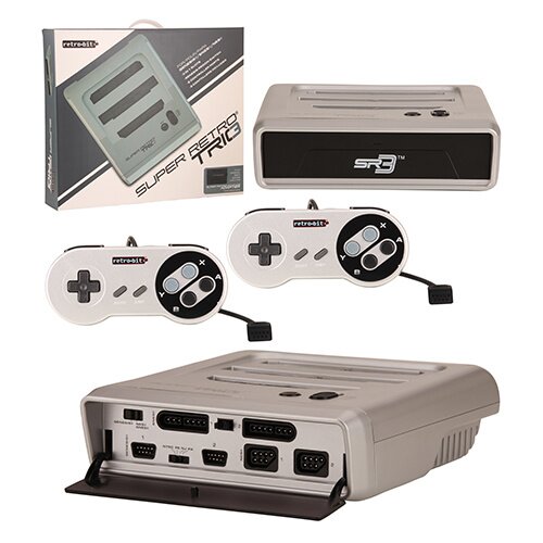 Retro-Bit Retro Duo 2 in 1 Console System - for Original NES/SNES, & Super  Nintendo Games - Silver/Black