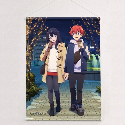 Gridman Universe W Suede B2 Tapestry Yuta Hibiki & Rikka Takarada