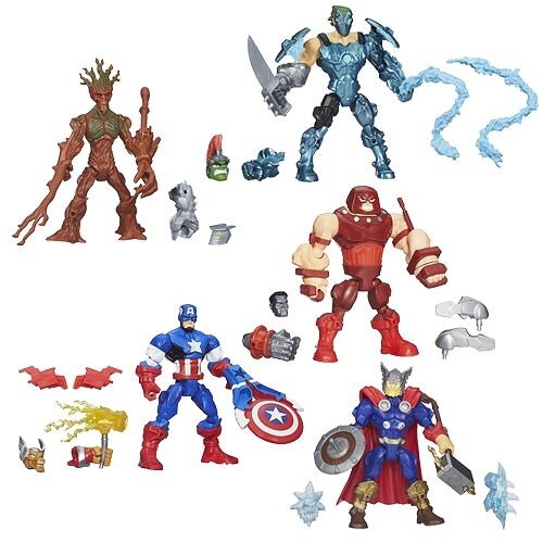 5 figurines super héros Mashers Marvel Hasbro. Par