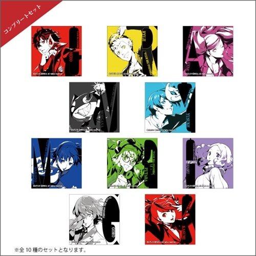 Persona 5 Strikers Square Trading Pin Badge Complete Box Set