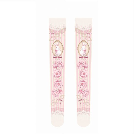 Zettairyoiki Sakura Bunny Pink Thigh-High Tights - Tokyo Otaku