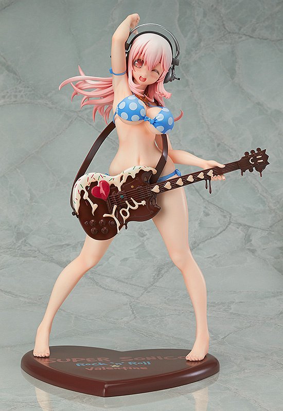 すーぱーそに子 フィギュア Rock'n Roll Super Sonico Rock 'n' Roll Valentine Figure: Wing - Tokyo Otaku