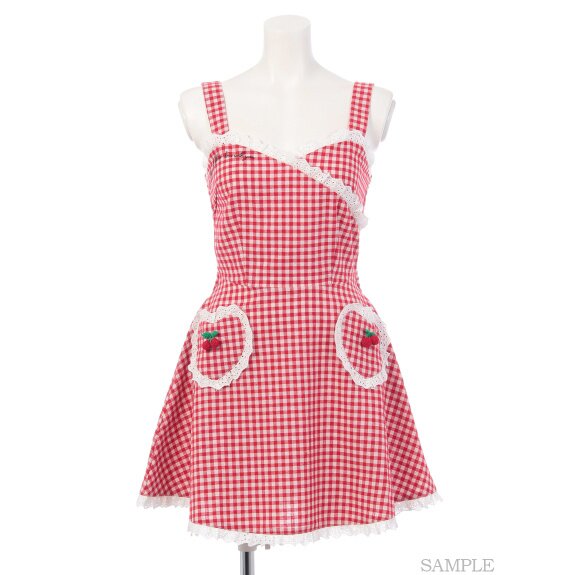Swankiss Cherry Motif Gingham Dress Tokyo Otaku Mode (TOM)