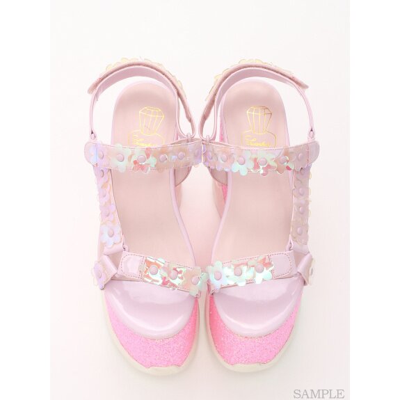 Swankiss Lamé Flower Sandals