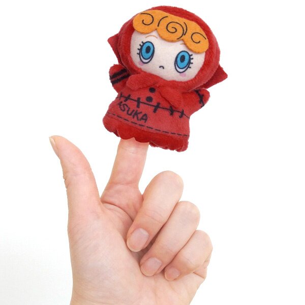 FINGERTRONIC P-P-PUPPET サングラス付き Puppela Evangelion Asuka Finger Puppet Plush - Tokyo Otaku