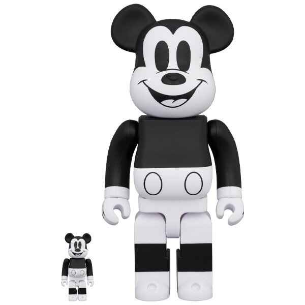 BE@RBRICK Mickey Mouse: Black & White 2020 Ver. 100％ & 400％ Set