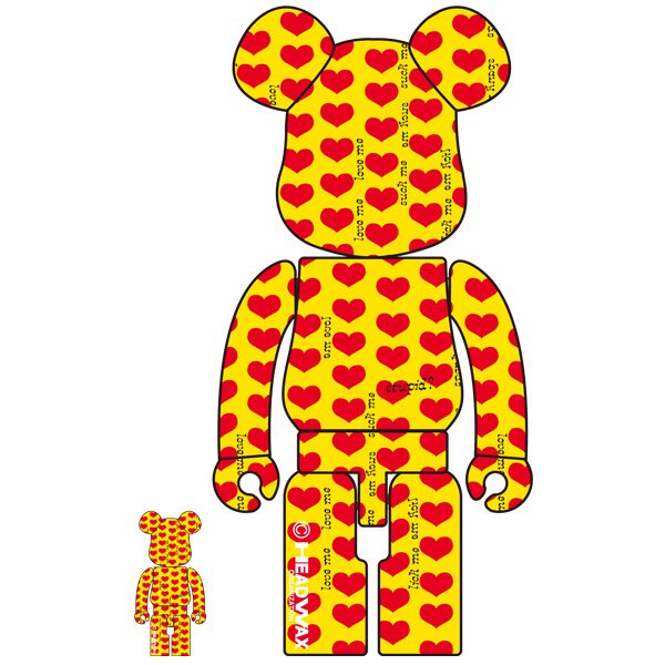 BE@RBRICK hide Yellow Heart 100％&400%-