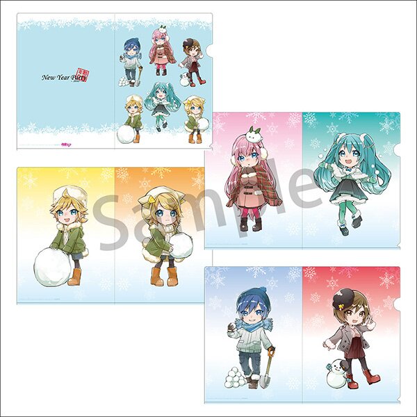 【新品、本物、当店在庫だから安心】 2018 Party Year New Miku Hatsune Winter Set File Clear Ver. ピンズ・ピンバッジ・缶バッジ