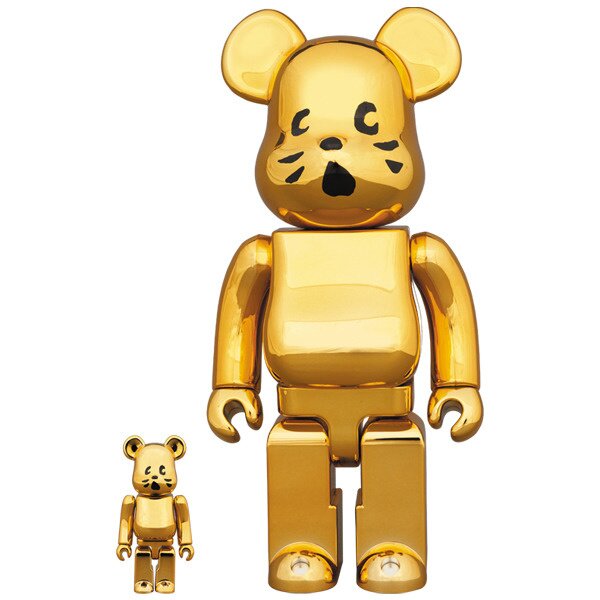 BE@RBRICK Nya- Gold Plated Ver. 100% & 400% Set: MEDICOM TOY