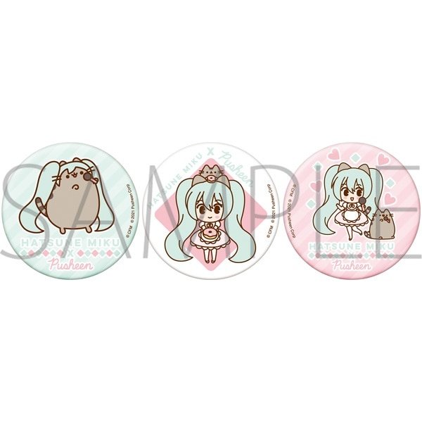 初音ミク タワレコ Pusheen 缶バッジ セット Hatsune Miku Pusheen Collaboration Can Badge Set - Tokyo Otaku