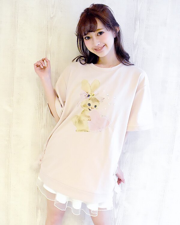 LIZ LISA Rabbit Print Big T-Shirt