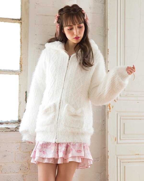 LIZ LISA Ribbon Pocket Knit Hoodie: LIZ LISA - Tokyo Otaku