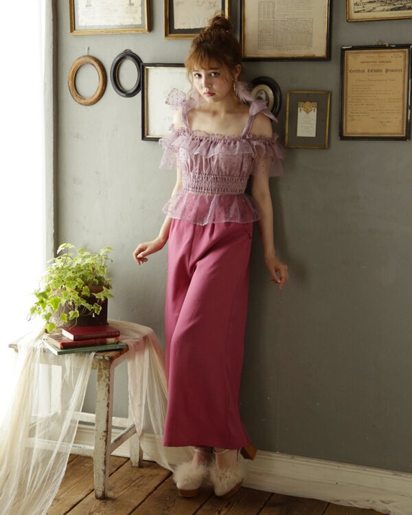 LIZ LISA Sheer Polka Dot Wide Pants: LIZ LISA - Tokyo Otaku Mode (TOM)