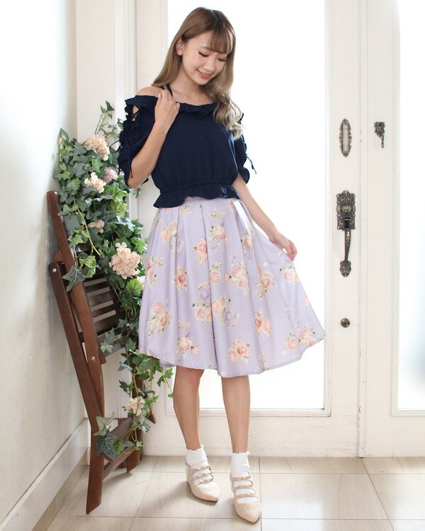 LIZ LISA Rose Pattern Asymmetric Skirt: LIZ LISA - Tokyo