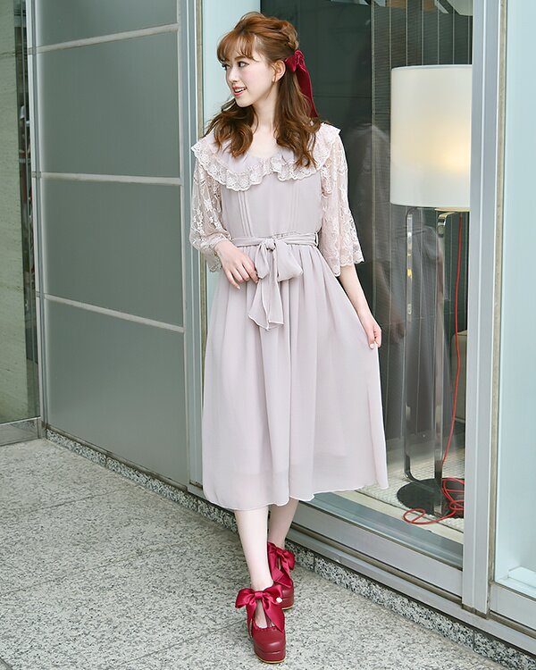 LIZ LISA Chiffon Lace Long Dress - Tokyo Otaku Mode (TOM)